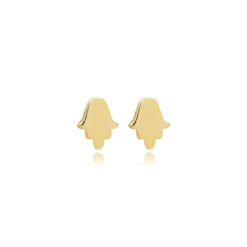 Plain Hamsa 925 Sterling Silver Earrings