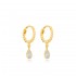 Trendy Ball Hoop Drop Zircon Dangle Earrings 925 Sterling Silver Jewelry