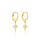 North Star Shape Dangle Earrings Trendy Ball Hoop Women 925 Sterling Silver Jewelry