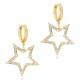 Dainty Star Baguette Stone Hoop Dangle Earrings 925 Sterling Silver Jewelry Dainty Star Baguette Stone Hoop Dangle Earrings 925 Sterling Silver Jewelry