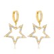 Dainty Star Baguette Stone Hoop Dangle Earrings 925 Sterling Silver Jewelry Dainty Star Baguette Stone Hoop Dangle Earrings 925 Sterling Silver Jewelry