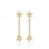 Star Tennis Chain Long 925 Sterling Silver Earrings