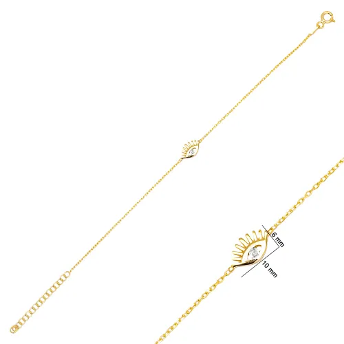 Eye CZ Women 925 Sterling Silver Bracelet