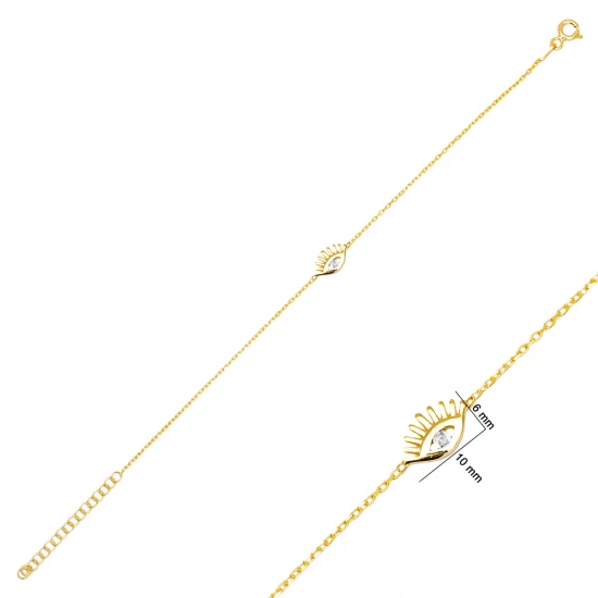 Eye CZ Women 925 Sterling Silver Bracelet