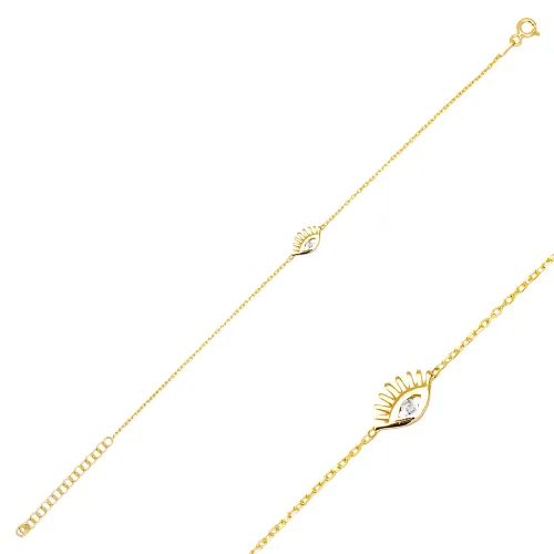 Eye CZ Women 925 Sterling Silver Bracelet