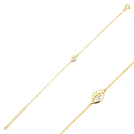 Eye CZ Women 925 Sterling Silver Bracelet