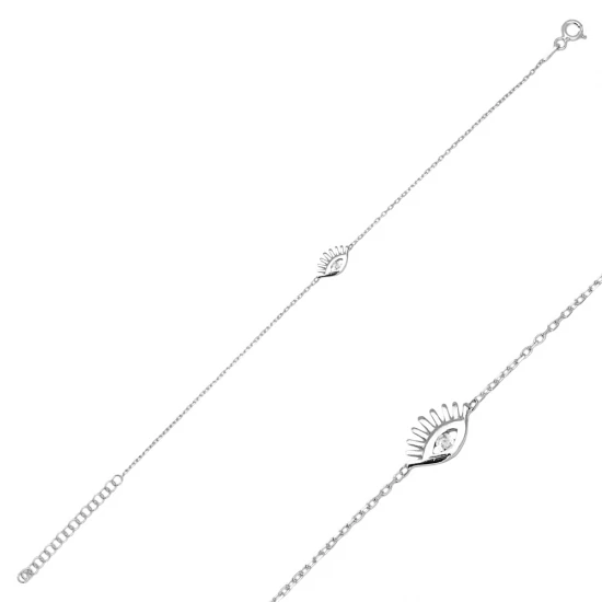 Eye CZ Women 925 Sterling Silver Bracelet
