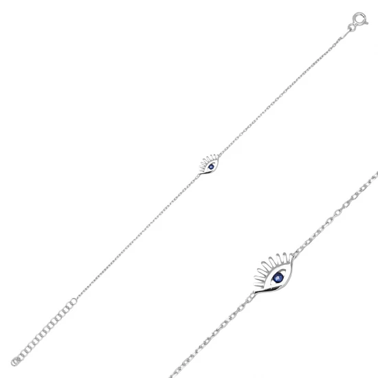 Eye Sapphire Women 925 Sterling Silver Bracelet Eye Sapphire Women 925 Sterling Silver Bracelet
