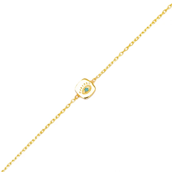 Evil Eye Turquoise Square Women 925 Silver Bracelet Evil Eye Turquoise Square Women 925 Silver Bracelet