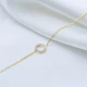Hollow Round Clear CZ Women Sterling Silver Bracelet