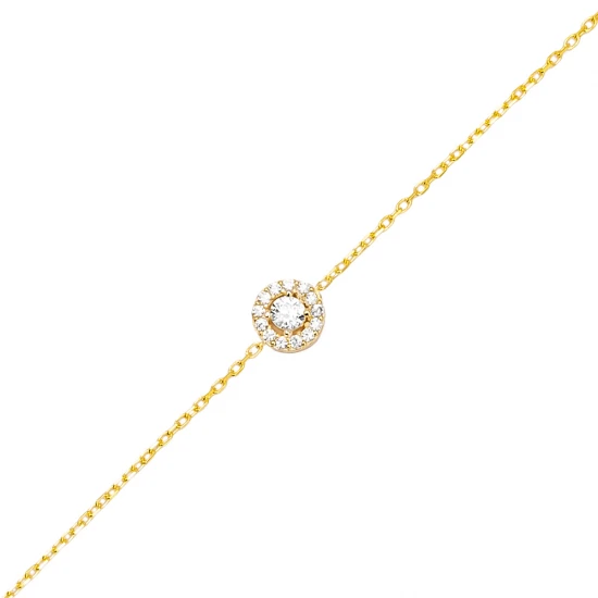 Round Shape Clear CZ Women 925 Sterling Silver Bracelet Round Shape Clear CZ Women 925 Sterling Silver Bracelet