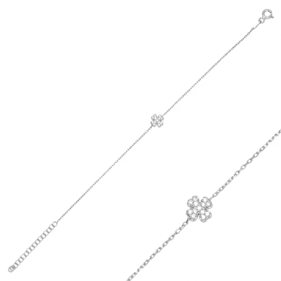 Cross Clear CZ Women 925 Sterling Silver Bracelet