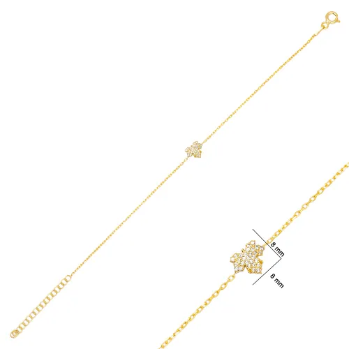Feather Clear CZ Women Sterling Silver Bracelet