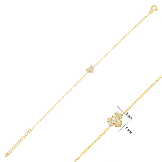 Feather Clear CZ Women Sterling Silver Bracelet Feather Clear CZ Women Sterling Silver Bracelet