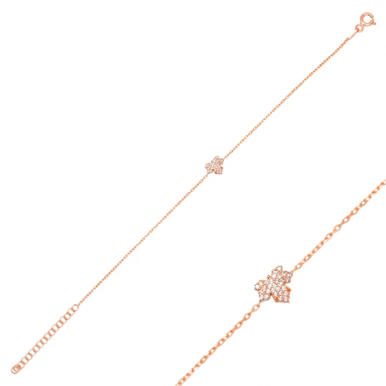 Feather Clear CZ Women Sterling Silver Bracelet Feather Clear CZ Women Sterling Silver Bracelet
