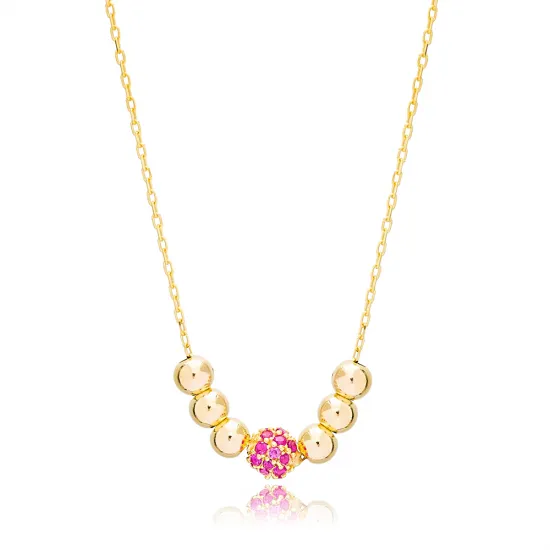 Ball Design Round Shape Ruby Stone Charm Necklace Pendant 925 Sterling Silver Jewelry Ball Design Round Shape Ruby Stone Charm Necklace Pendant 925 Sterling Silver Jewelry