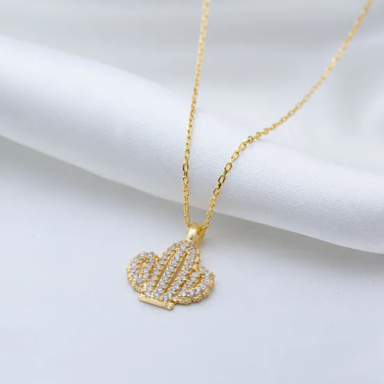 Cactus Design Clear Zircon Stone Charm Pendant Turkish Handmade 925 Sterling Silver Jewelry Cactus Design Clear Zircon Stone Charm Pendant Turkish Handmade 925 Sterling Silver Jewelry