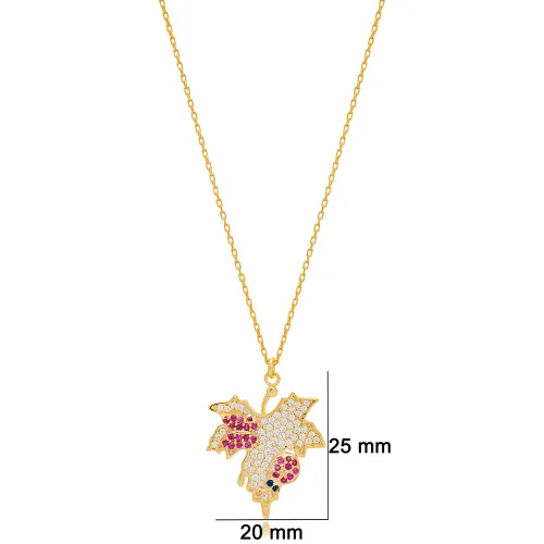 Leaf Butterfly With Ladybug 925 Sterling Silver Pendant Leaf Butterfly With Ladybug 925 Sterling Silver Pendant