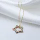 Star Design Rainbow Stone Charm Pendant Turkish Handmade 925 Sterling Silver Jewelry