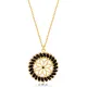 Flower Black Baguette Round Shape 925 Silver Pendant Flower Black Baguette Round Shape 925 Silver Pendant