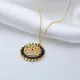 Flower Black Baguette Round Shape 925 Silver Pendant Flower Black Baguette Round Shape 925 Silver Pendant