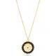 Flower Black Baguette Round Shape 925 Silver Pendant Flower Black Baguette Round Shape 925 Silver Pendant