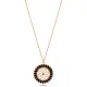 Flower Black Baguette Round Shape 925 Silver Pendant Flower Black Baguette Round Shape 925 Silver Pendant