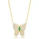 Butterfly Design Zircon with Emerald Stone Animal Charm Pendant Turkish Handmade 925 Sterling Silver Jewelry Butterfly Design Zircon with Emerald Stone Animal Charm Pendant Turkish Handmade 925 Sterling Silver Jewelry