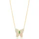 Butterfly Design Zircon with Emerald Stone Animal Charm Pendant Turkish Handmade 925 Sterling Silver Jewelry Butterfly Design Zircon with Emerald Stone Animal Charm Pendant Turkish Handmade 925 Sterling Silver Jewelry
