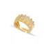 Clear Layered Geometric Band CZ Sterling Silver Ring