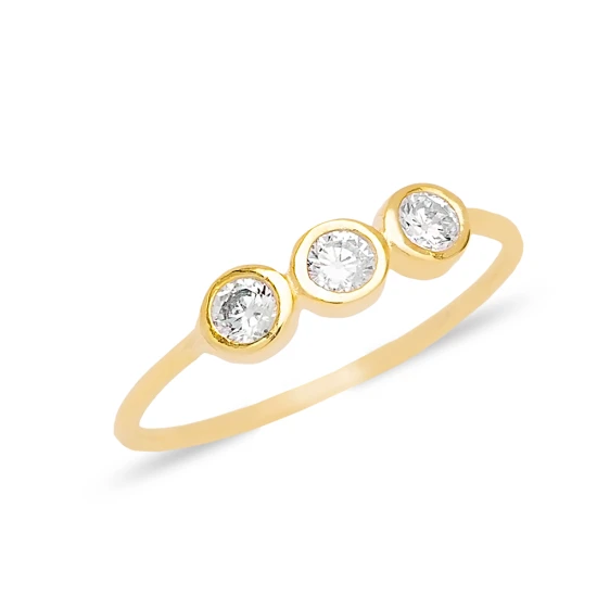 Triple CZ Women 925 Sterling Silver Ring | 925 Sterling Silver Wholesale | Sade Silver Triple CZ Women 925 Sterling Silver Ring - Sade 925 Silver Jewelry