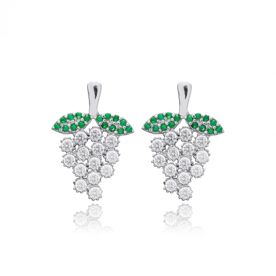 Grape Fruit Emerald CZ 925 Sterling Silver Earrings Grape Fruit Emerald CZ 925 Sterling Silver Earrings