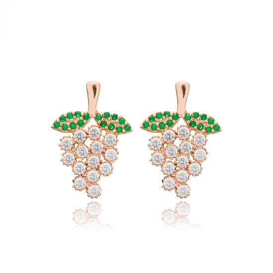Grape Fruit Emerald CZ 925 Sterling Silver Earrings Grape Fruit Emerald CZ 925 Sterling Silver Earrings