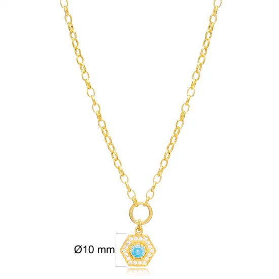 Aquamarine and Zircon Stone Rectagon Hollow Charm Necklace Wholesale 925 Sterling Silver For Ladies Jewelry Aquamarine and Zircon Stone Rectagon Hollow Charm Necklace Wholesale 925 Sterling Silver For Ladies Jewelry
