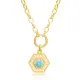 Aquamarine and Zircon Stone Rectagon Hollow Charm Necklace Wholesale 925 Sterling Silver For Ladies Jewelry Aquamarine and Zircon Stone Rectagon Hollow Charm Necklace Wholesale 925 Sterling Silver For Ladies Jewelry