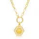 Citrine and Zircon Stone Rectagon Hollow Charm Necklace Wholesale 925 Sterling Silver For Ladies Jewelry