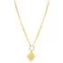 Citrine and Zircon Stone Rectagon Hollow Charm Necklace Wholesale 925 Sterling Silver For Ladies Jewelry