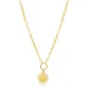 Citrine and Zircon Stone Rectagon Hollow Charm Necklace Wholesale 925 Sterling Silver For Ladies Jewelry