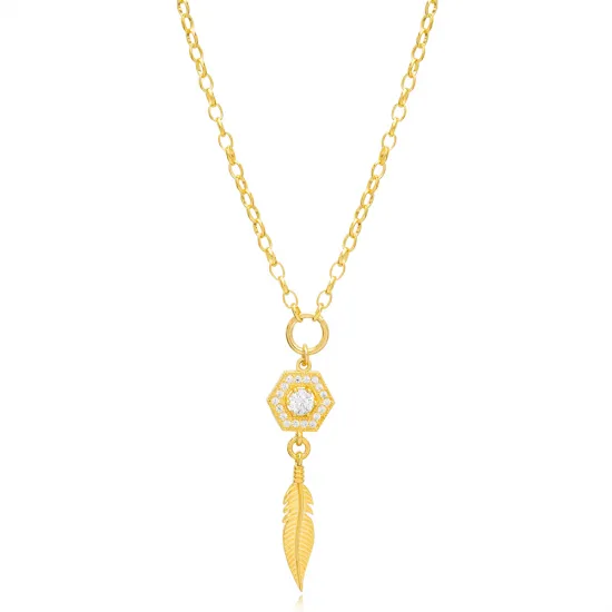 Feather Design Zircon Stone Rectagon Hollow Charm Necklace Wholesale 925 Sterling Silver For Ladies Jewelry Feather Design Zircon Stone Rectagon Hollow Charm Necklace Wholesale 925 Sterling Silver For Ladies Jewelry