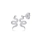 Turkish Plain Snake 925 Sterling Silver Earrings | 925 Sterling Silver Wholesale | Sade Silver Turkish Plain Snake 925 Sterling Silver Earrings - Sade 925 Silver Jewelry