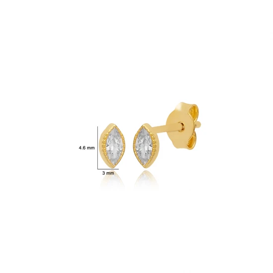 Single Marqupise 925 Sterling Silver Earrings Single Marqupise 925 Sterling Silver Earrings