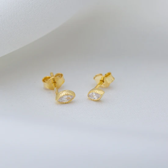 Single Marqupise 925 Sterling Silver Earrings Single Marqupise 925 Sterling Silver Earrings