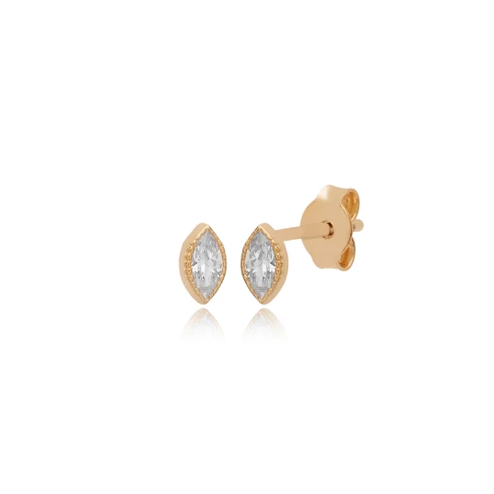 Single Marqupise 925 Sterling Silver Earrings Single Marqupise 925 Sterling Silver Earrings