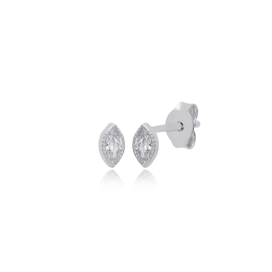 Single Marqupise 925 Sterling Silver Earrings Single Marqupise 925 Sterling Silver Earrings