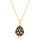 Pear Baguette Black CZ 1665 Sterling Silver Necklace