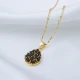 Pear Baguette Black CZ 1665 Sterling Silver Necklace