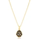 Pear Baguette Black CZ 1665 Sterling Silver Necklace