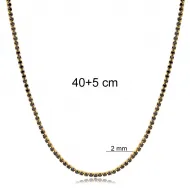 Black CZ Tennis 925 Sterling Silver Necklace