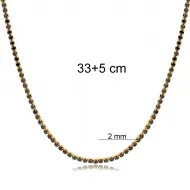 Black CZ Tennis Sterling Silver Necklace