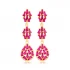 Ruby Dangle Push Back Baguette Sterling Silver Earrings